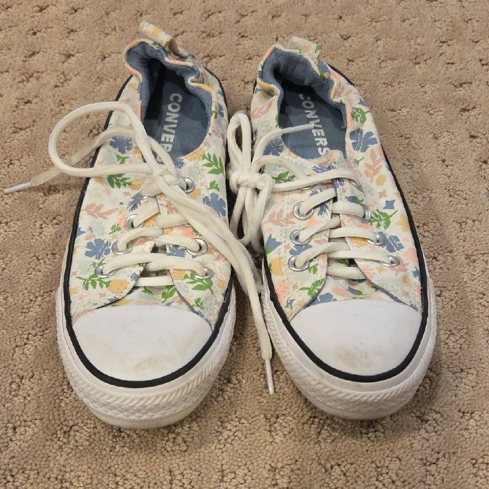 Converse Blue and Green Canvas Sneakers